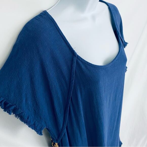 Blue and Leopard Print Women's Dress - Picture 5 of 10